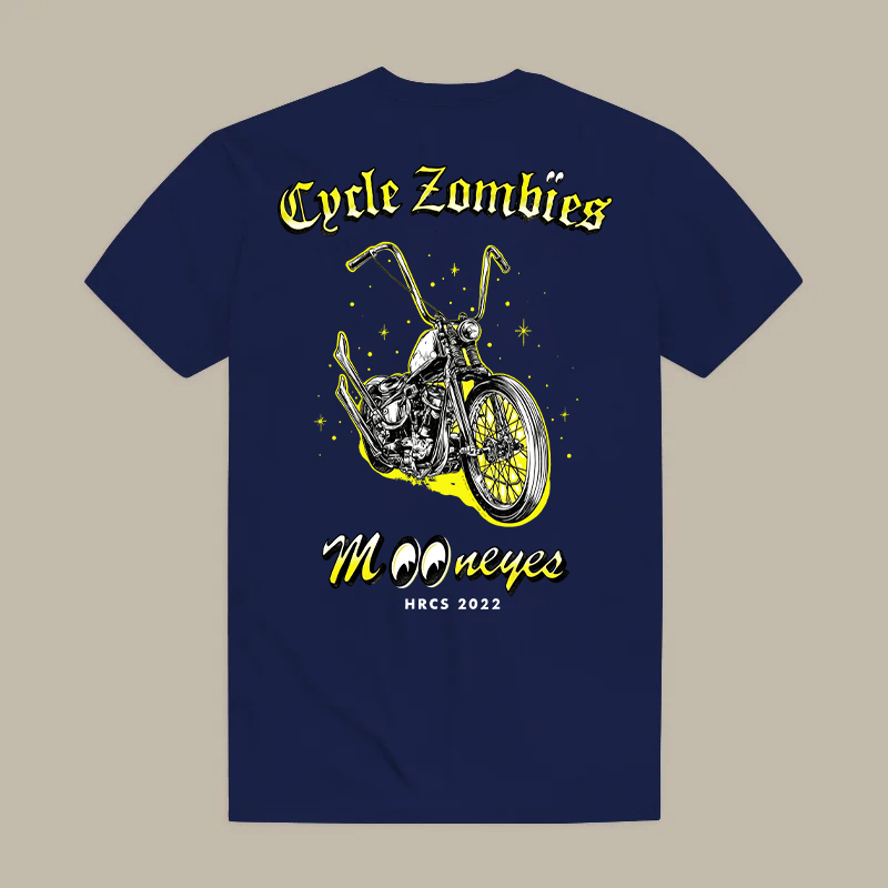 Cycle Zombies X Mooneyes Hrcs 2022 Chopper Bike Printed Men's T-shirt