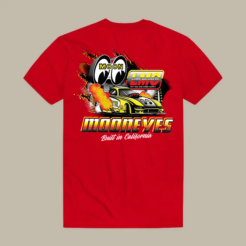 Lmc Loser Machine Co. Hot Rod And Speed Supply Mooneyes Built In California Printed Men's T-shirt