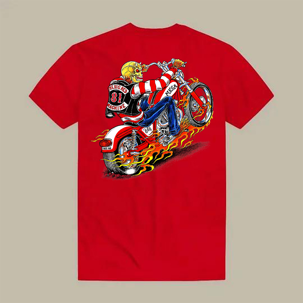 Fire Rider Skull Printed Men's T-shirt