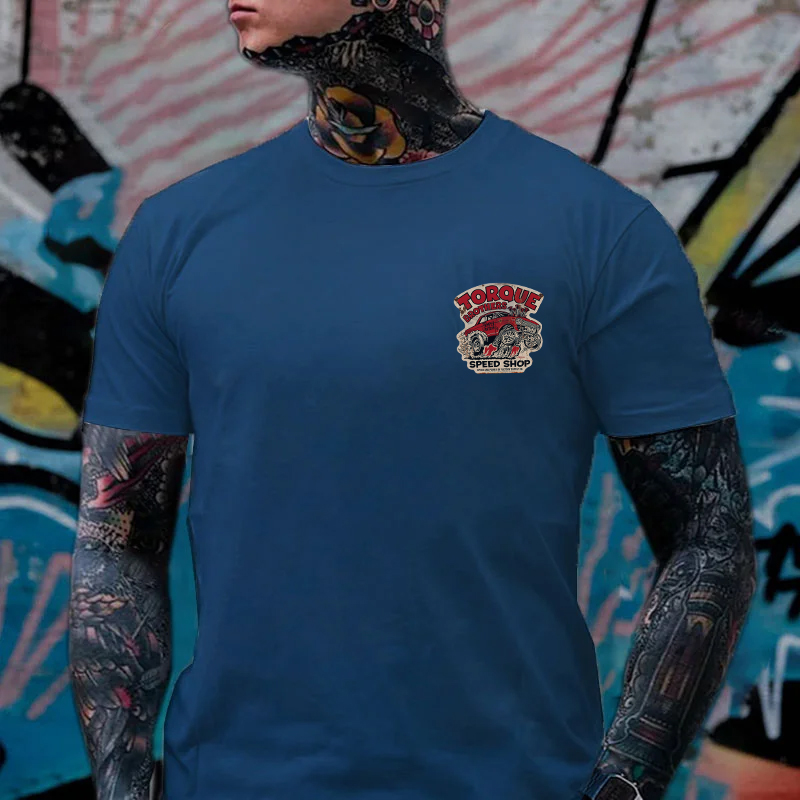 TORQUE BROTHERS SPEED SHOP Classic Car Print Men's T-shirt