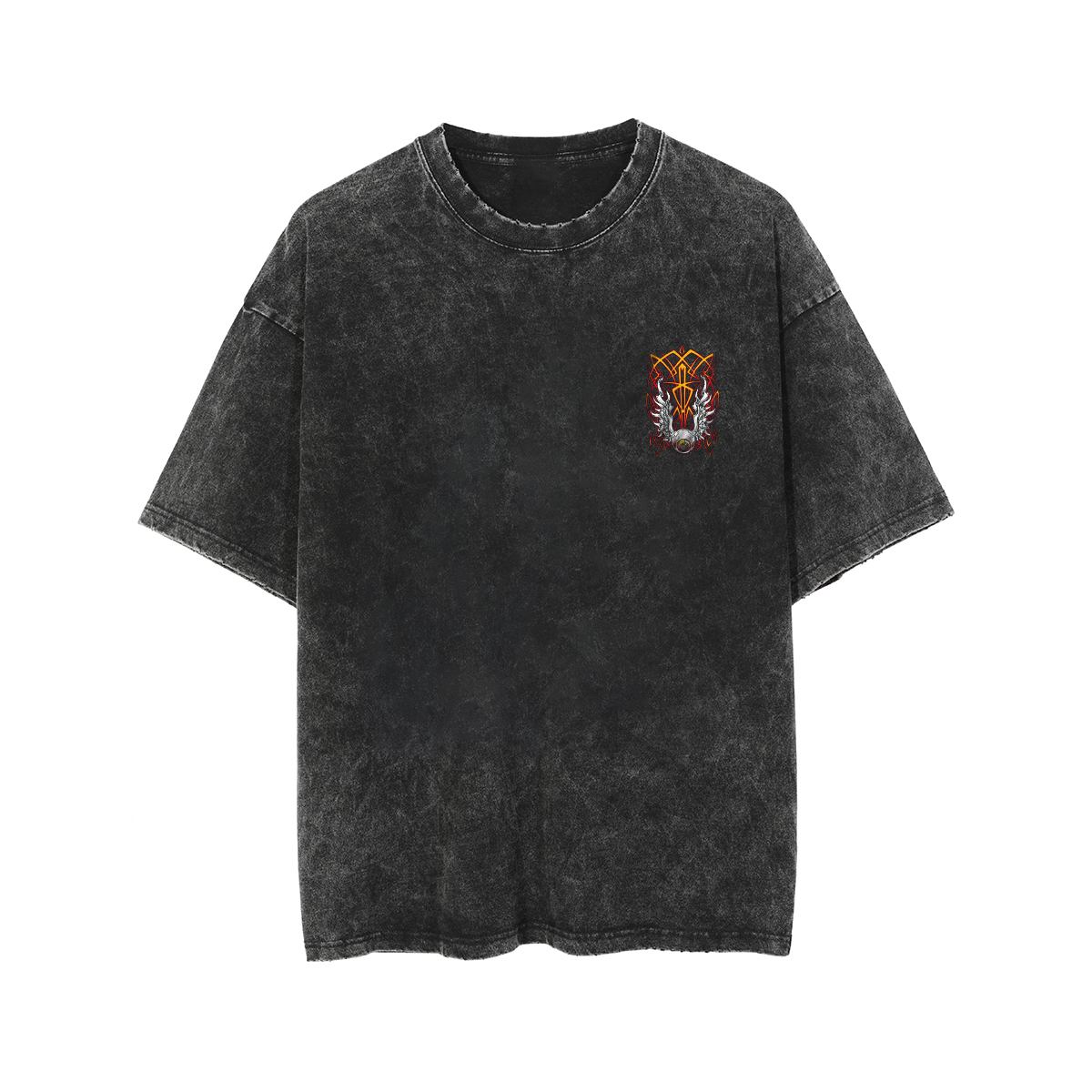 Eye Of Cthulhu Phantom Pinstripe Print Men's Washed T-shirt