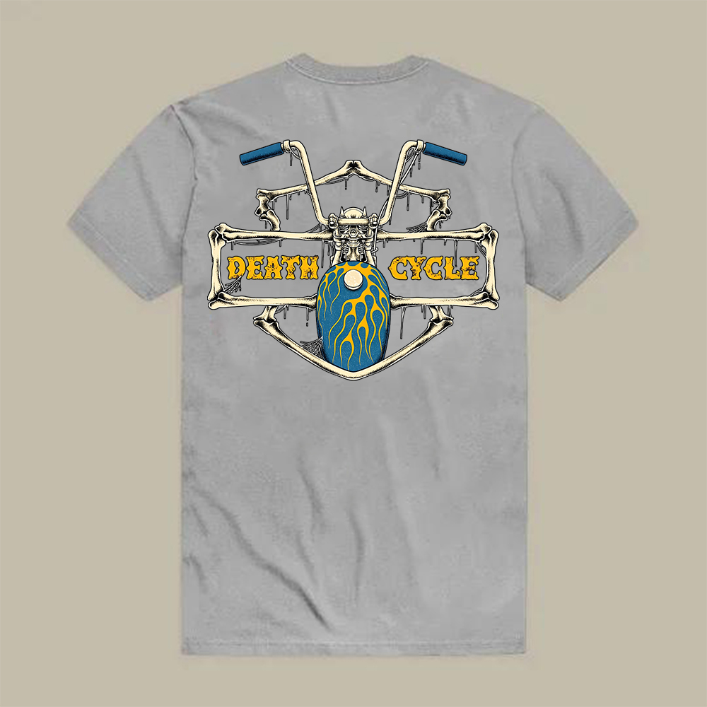 Death Cycle Skeleton Frame Printed Men's T-shirt