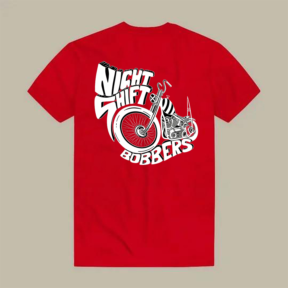 Night Shift Bobbers Motorcycle Art Printed Men's T-shirt