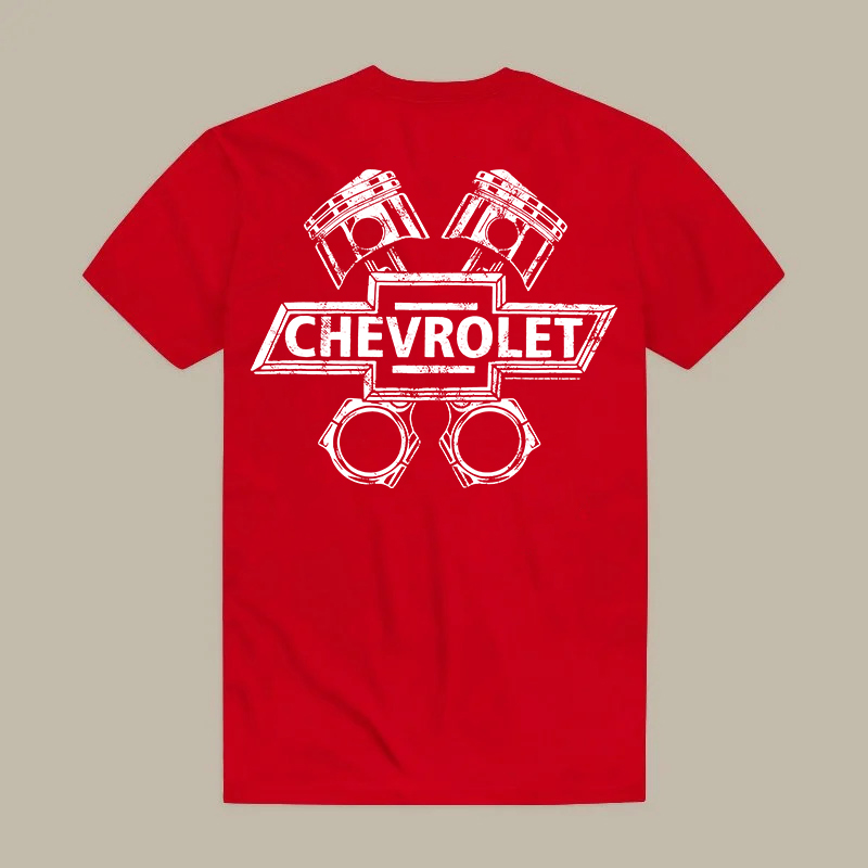 Chevrolet Vintage Piston Crossbones Graphic Printed Men's T-shirt