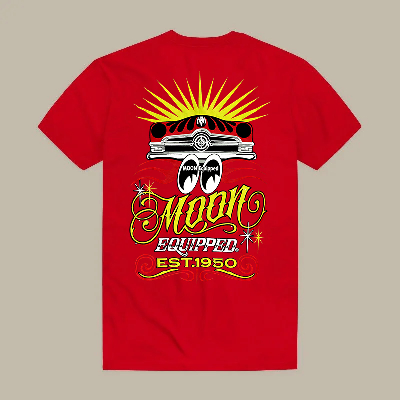 Moon Equipped Est 1950 Hot Rod Car Retro Art Printed Men's T-shirt