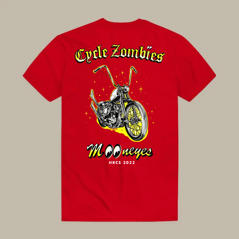 Cycle Zombies X Mooneyes Hrcs 2022 Chopper Bike Printed Men's T-shirt