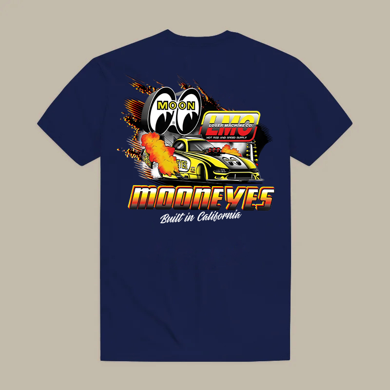 Lmc Loser Machine Co. Hot Rod And Speed Supply Mooneyes Built In California Printed Men's T-shirt