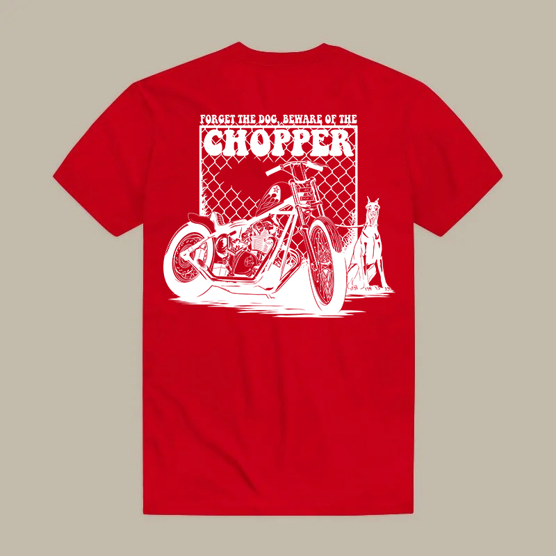 Forget The Dog Beware Of The Chopper Slow Ride Printed Men's T-shirt