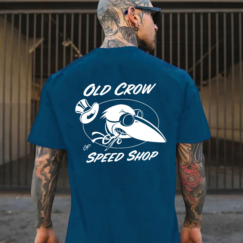 OLD CROW SPEED SHOP White Print T-Shirt
