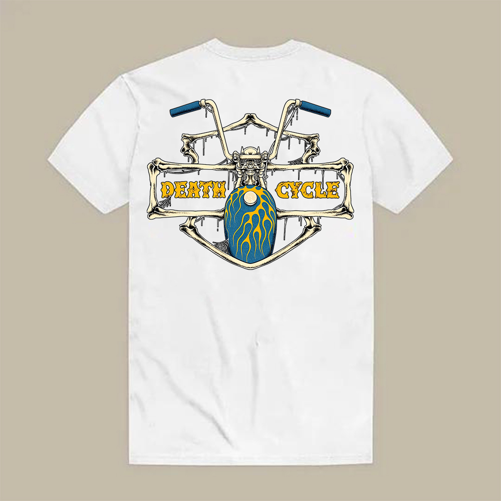 Death Cycle Skeleton Frame Printed Men's T-shirt