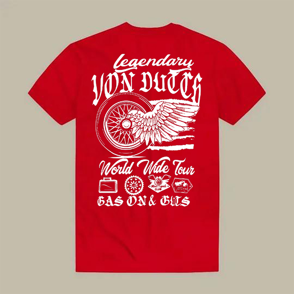 Legendary Von Dutch World Wide Tour Gas On & Gits Printed Men's T-shirt