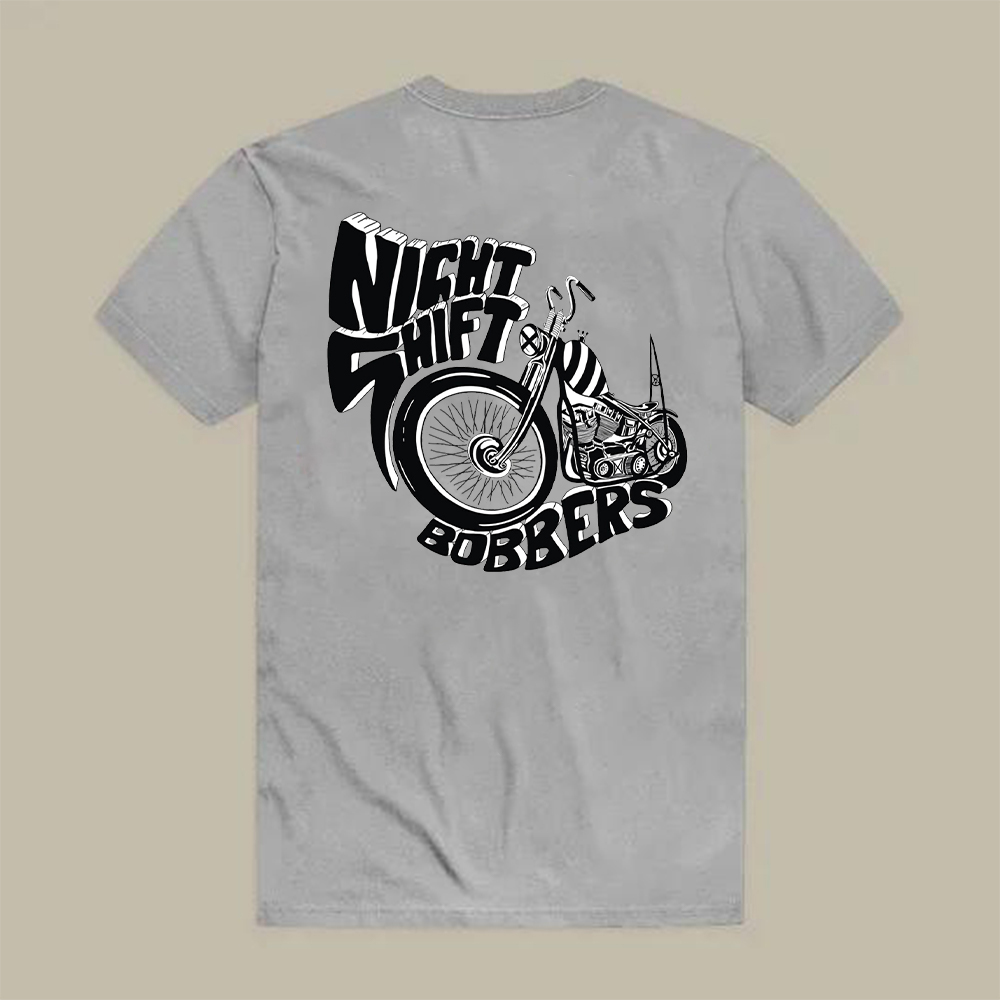Night Shift Bobbers Motorcycle Art Printed Men's T-shirt
