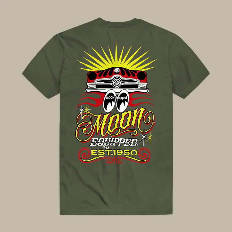 Moon Equipped Est 1950 Hot Rod Car Retro Art Printed Men's T-shirt