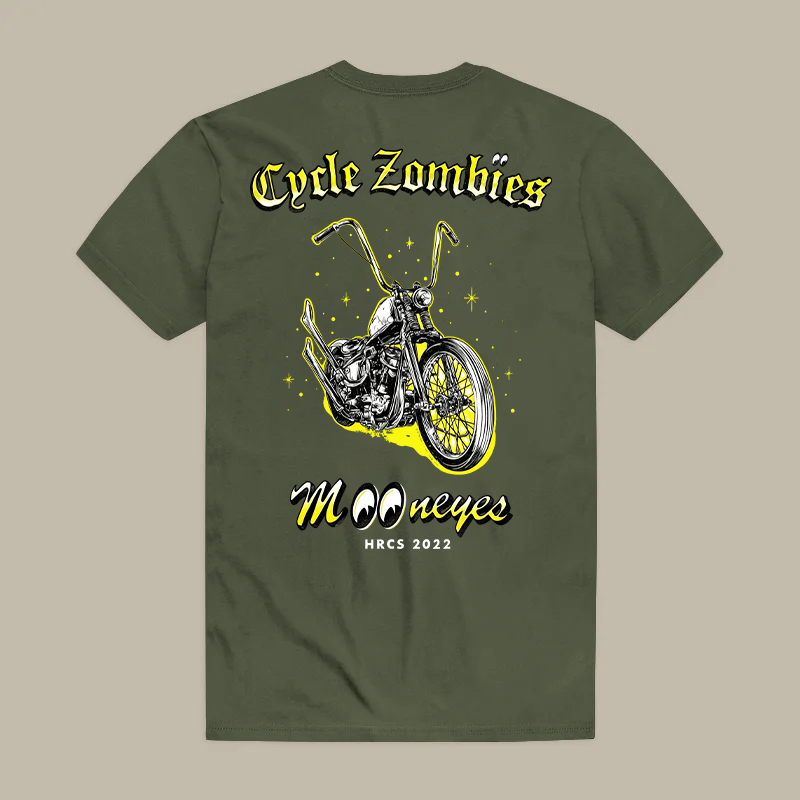 Cycle Zombies X Mooneyes Hrcs 2022 Chopper Bike Printed Men's T-shirt