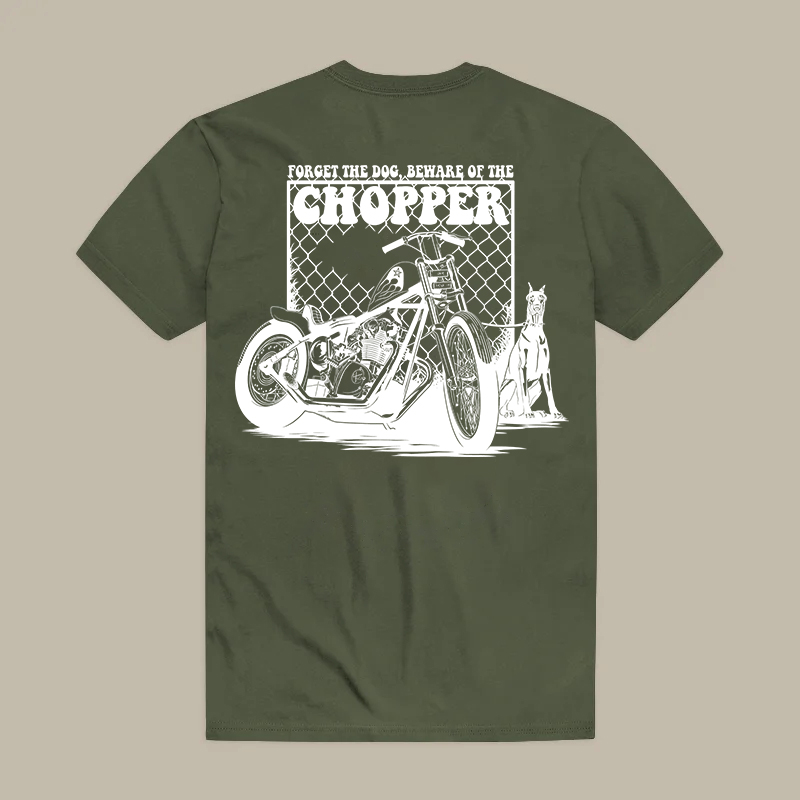 Forget The Dog Beware Of The Chopper Slow Ride Printed Men's T-shirt