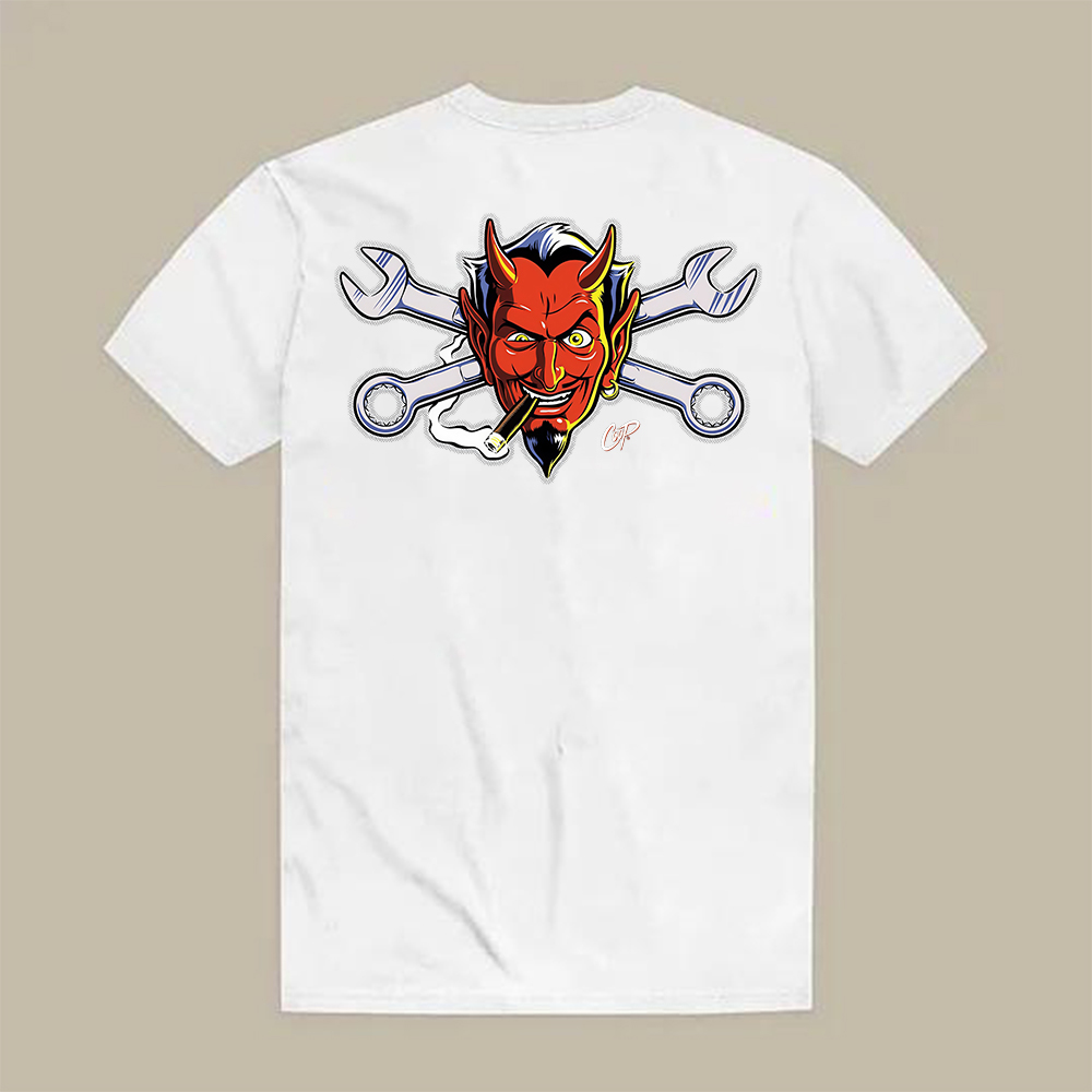 Devil & Wrenches Black Tee Printed Men's T-shirt