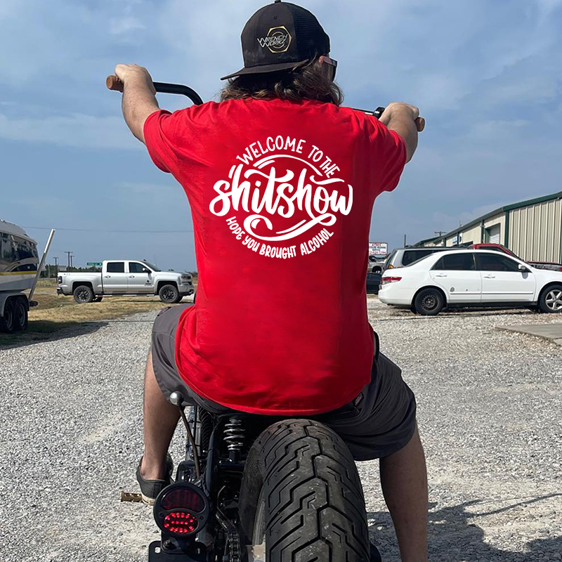 WELCOME TO THE SHITSHOW Letter Black Print T-shirt