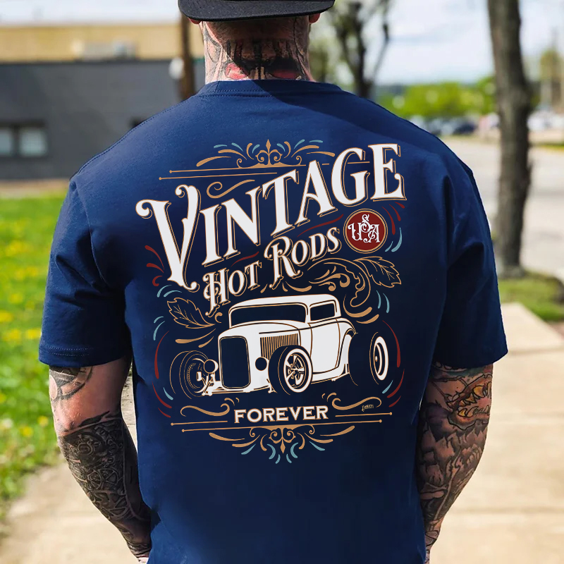 VINTAGE HOT ROD Classic Car Print Men's T-shirt