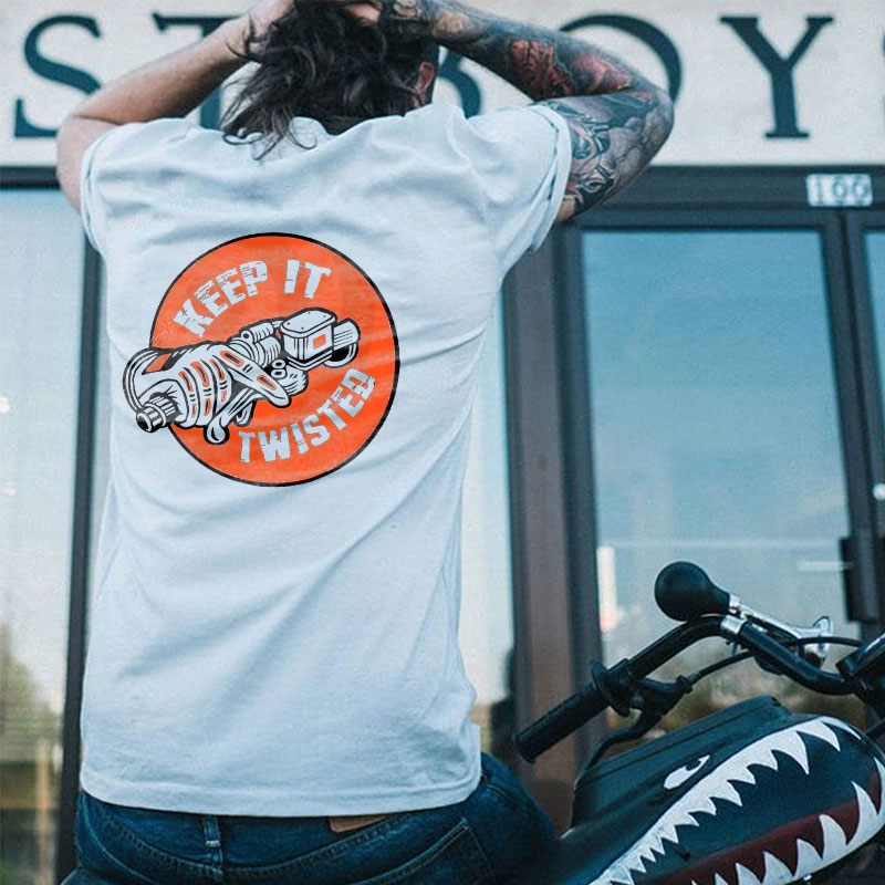 KEEP IT TWISTED Motor Head Graphic Casual Print T-shirt