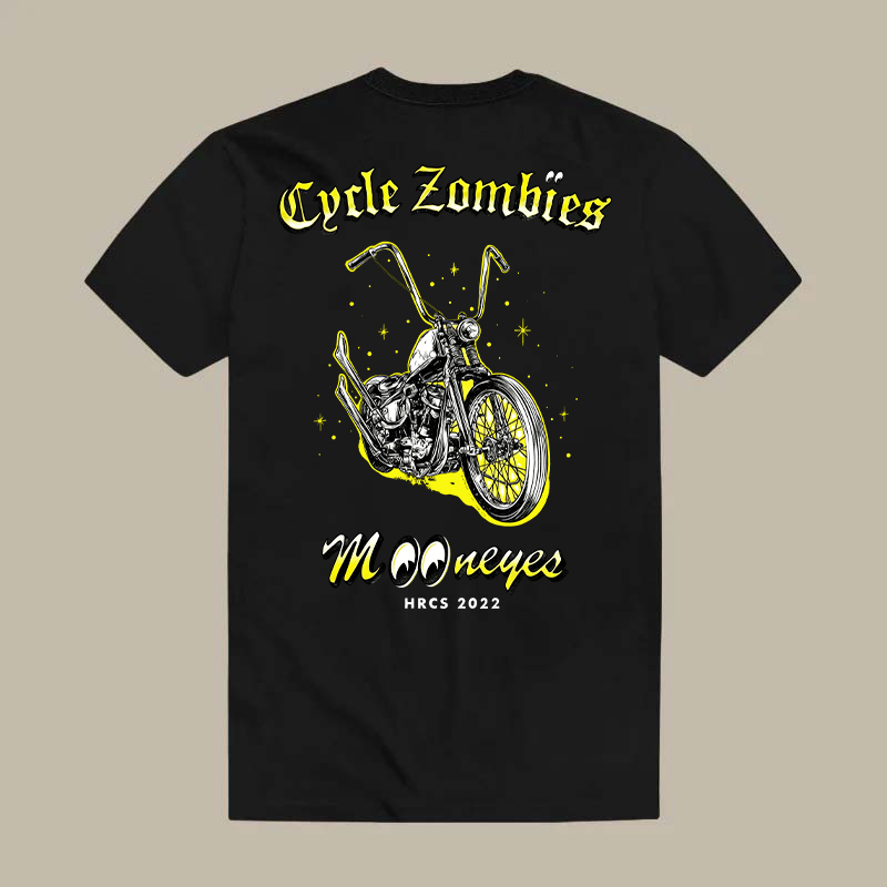 Cycle Zombies X Mooneyes Hrcs 2022 Chopper Bike Printed Men's T-shirt