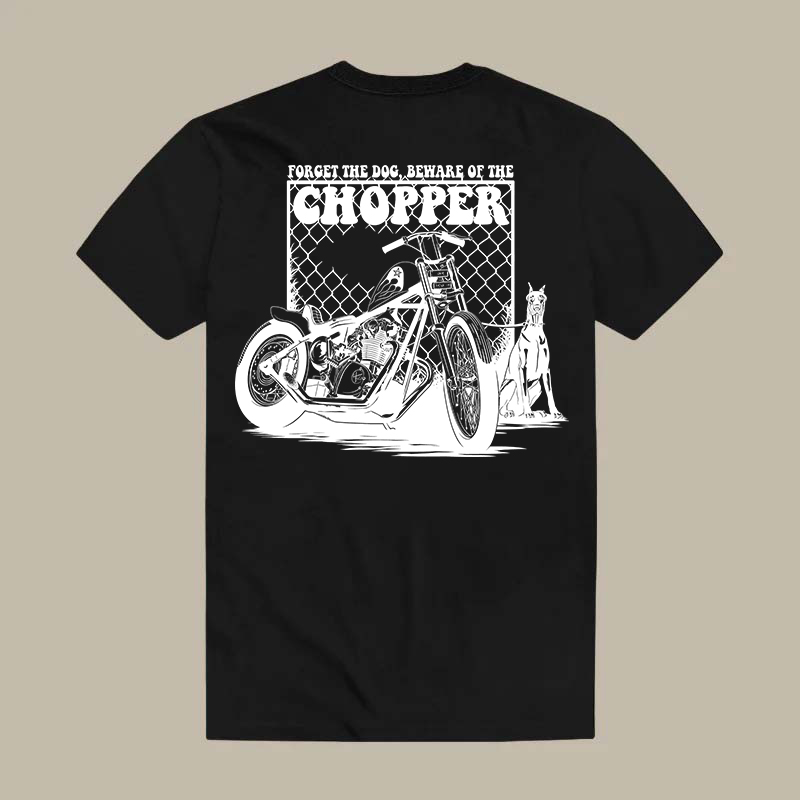 Forget The Dog Beware Of The Chopper Slow Ride Printed Men's T-shirt