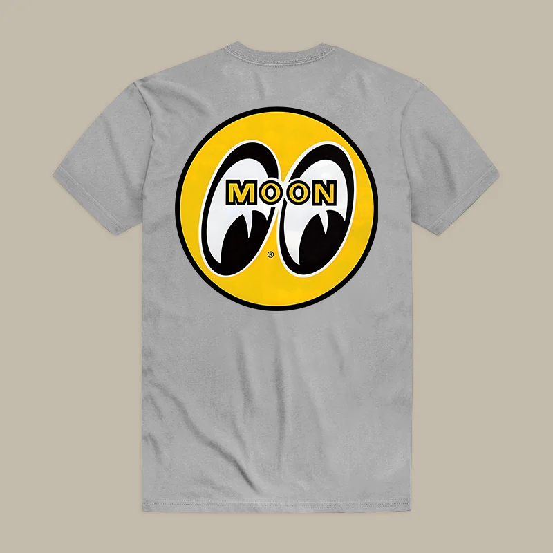 Moon Eyes Classic Yellow Circle Logo Retro Racing Printed Men's T-shirt