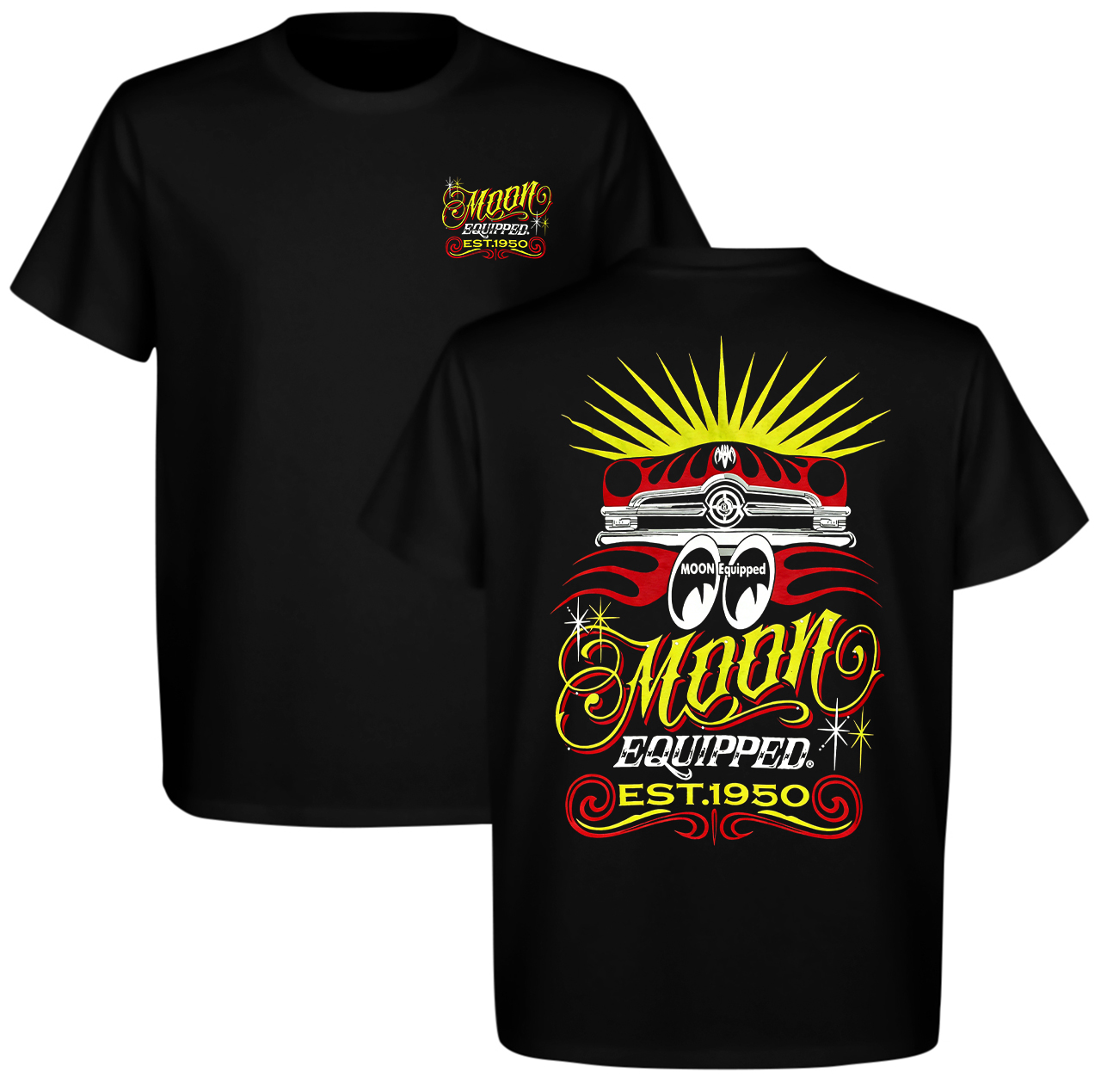 Moon Equipped Est 1950 Hot Rod Car Retro Art Printed Men's T-shirt