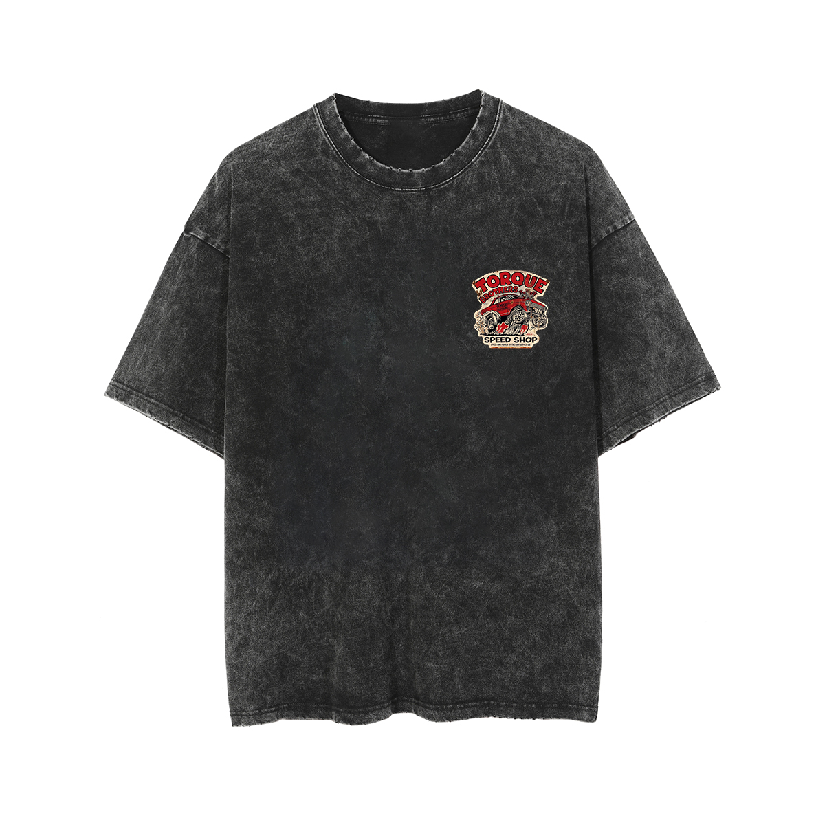 TORQUE BROTHERS SPEED SHOP Classic Car Print Men's Washed T-shirt