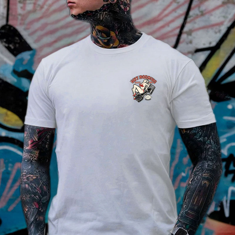 HOT RODDING Sexy Lady Black Print T-shirt