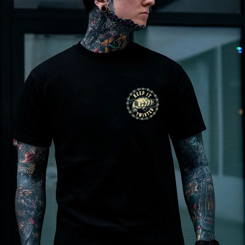 KEEP IT TWISTED Motor Head Black Print T-Shirt