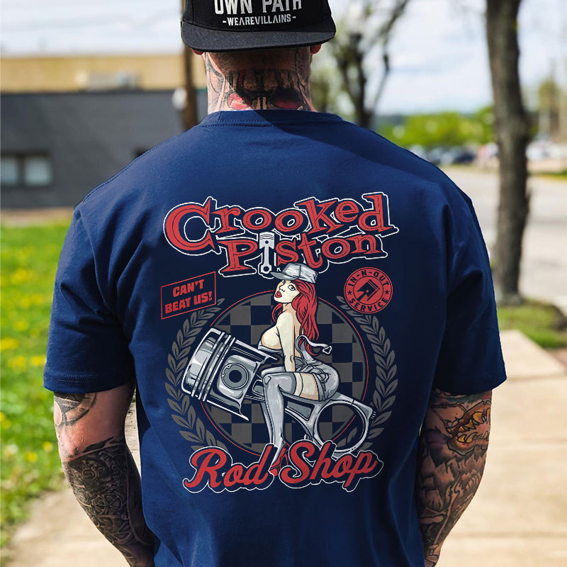 CROOKED PISTON RED SHOP Sexy Lady&Piston Print Men's T-shirt