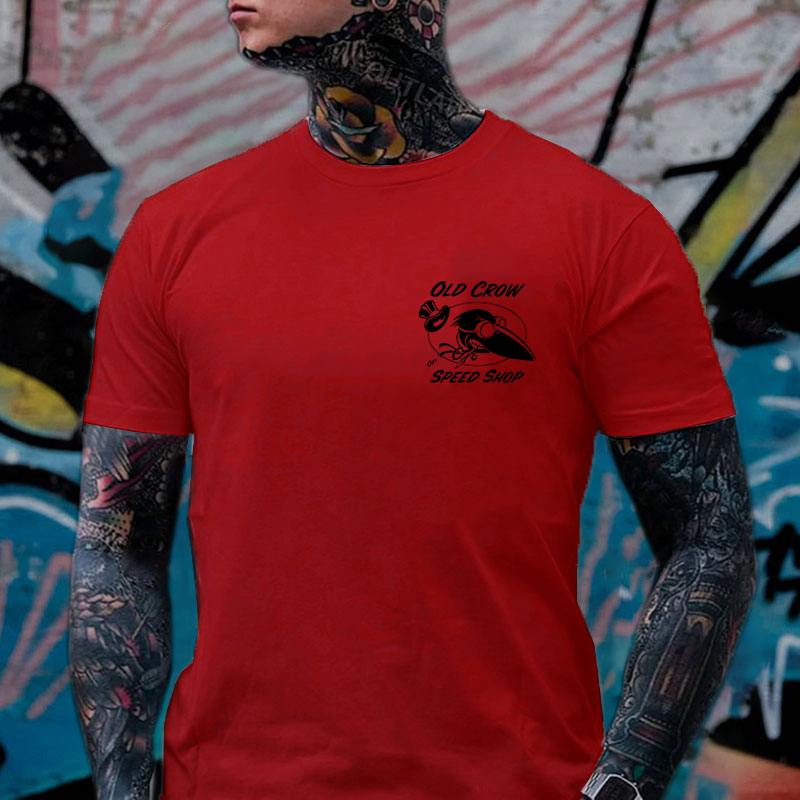 OLD CROW SPEED SHOP White Print T-Shirt