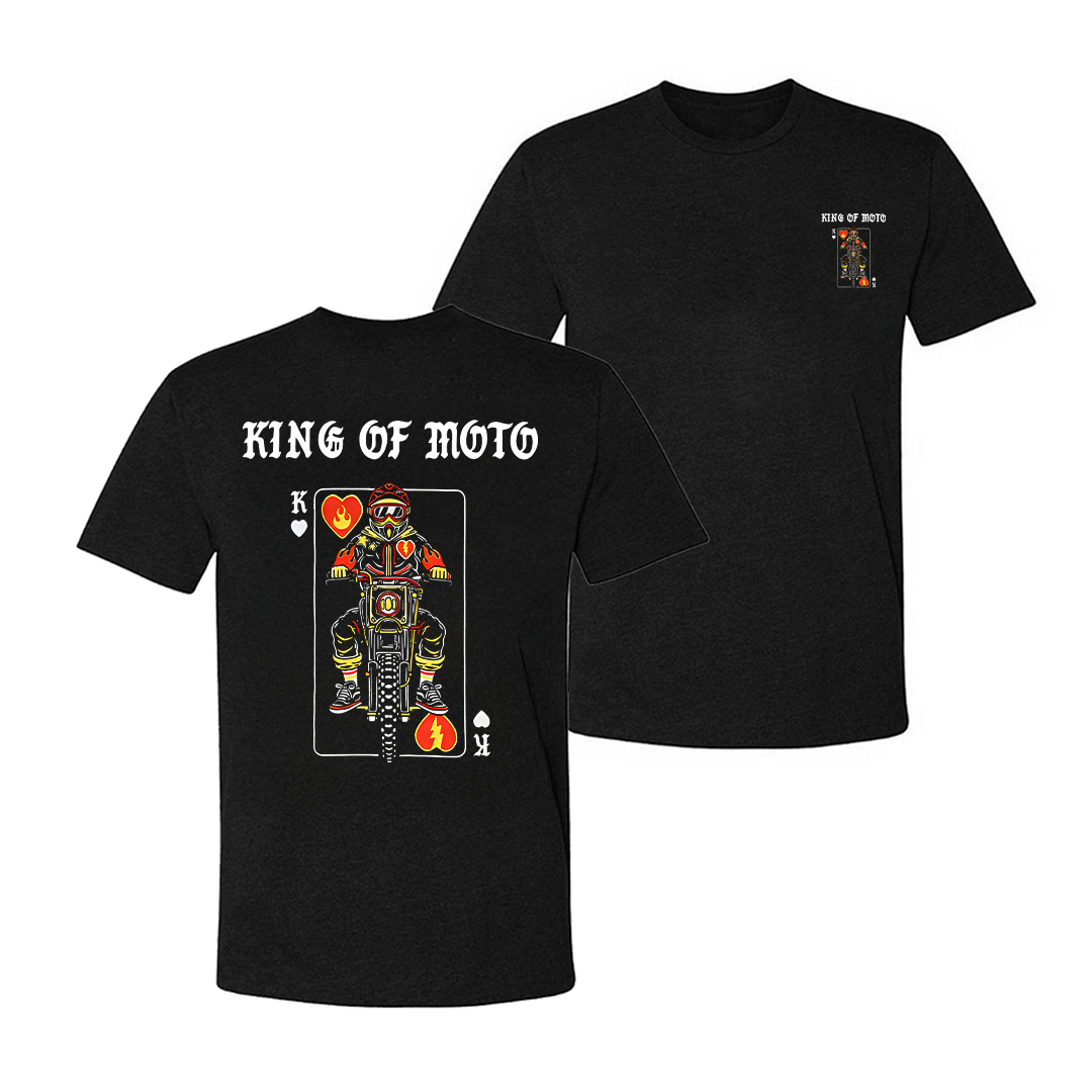 King Of Moto King Of Hearts Motocross Rider Printed Men's T-shirt