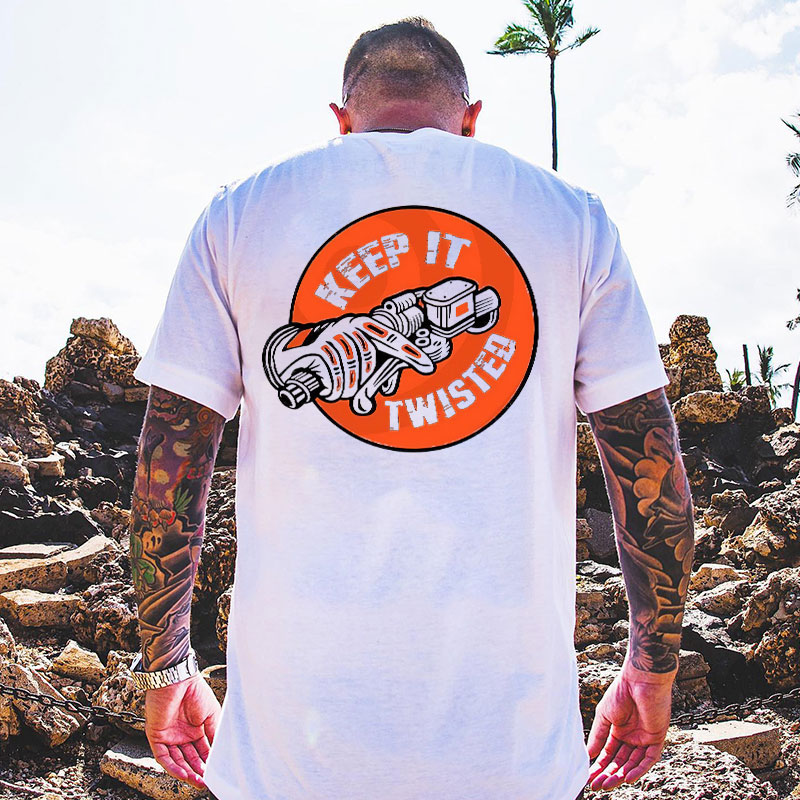 KEEP IT TWISTED Motor Head Graphic Casual Print T-shirt