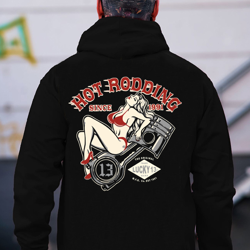 HOT RODDING Sexy Lady Piston Print Men's Hoodie