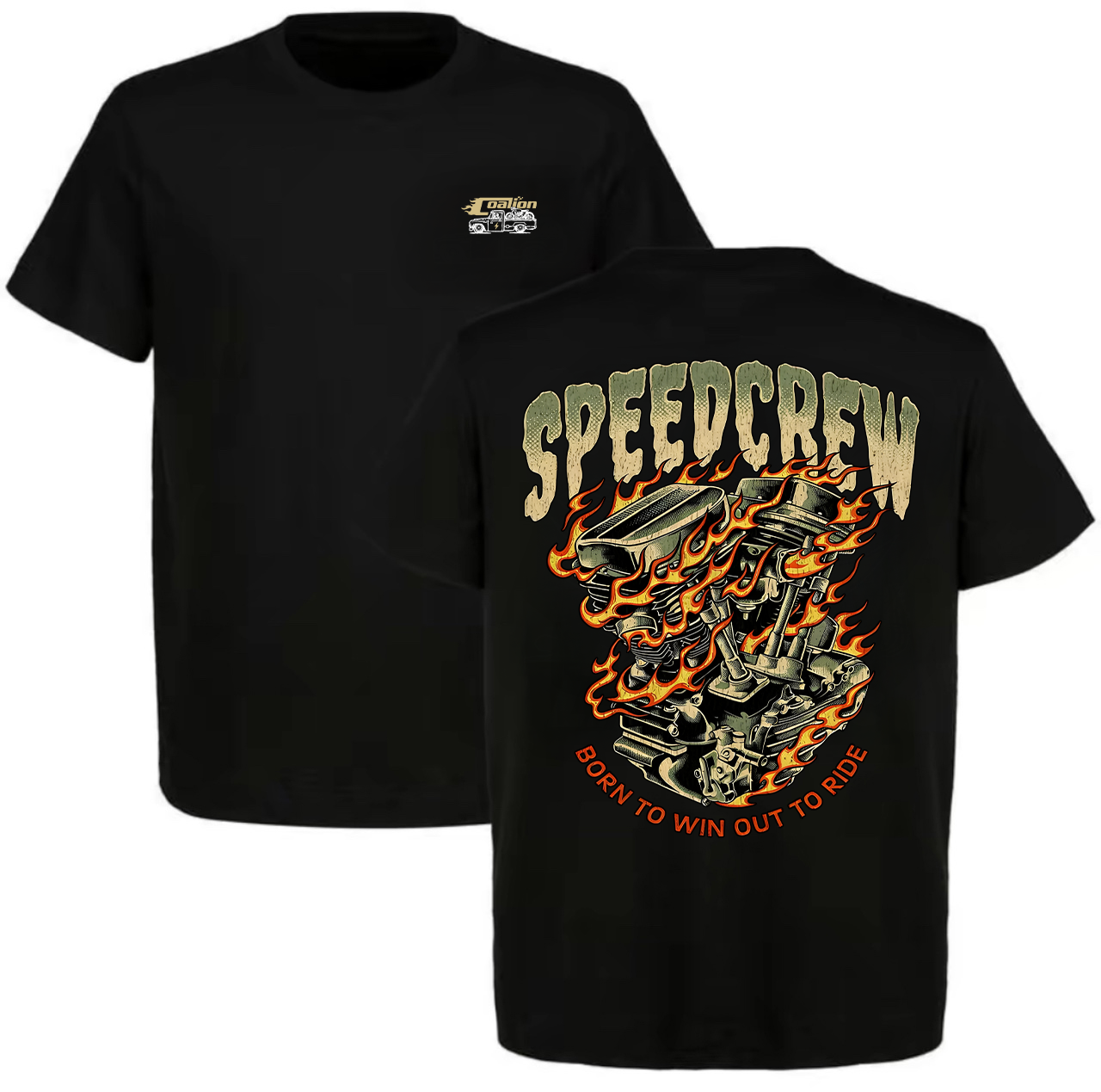 Speedcrew Born To Win Out To Ride Printed Men's T-shirt