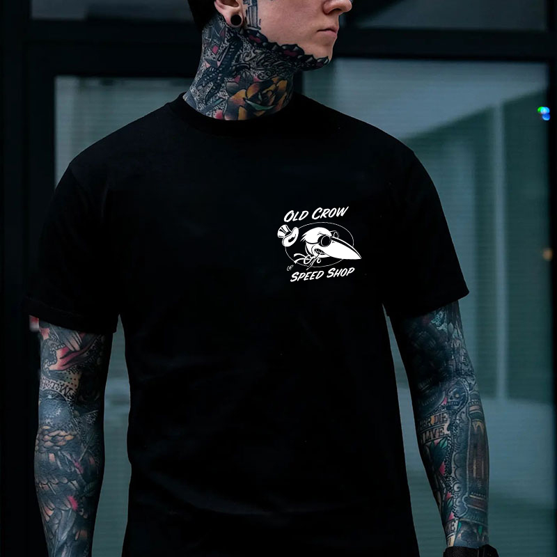 OLD CROW SPEED SHOP White Print T-Shirt