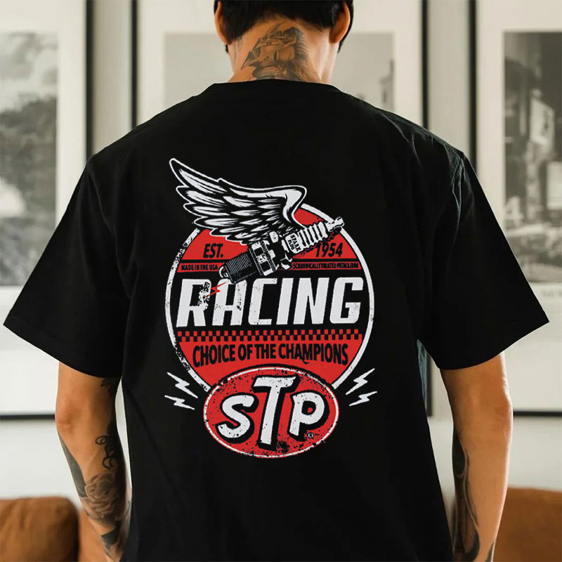 RACING Spark Plug Print Men's T-shirt