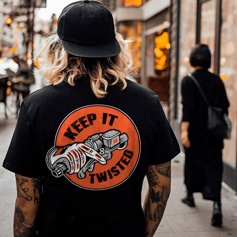 KEEP IT TWISTED Motor Head Graphic Casual Print T-shirt