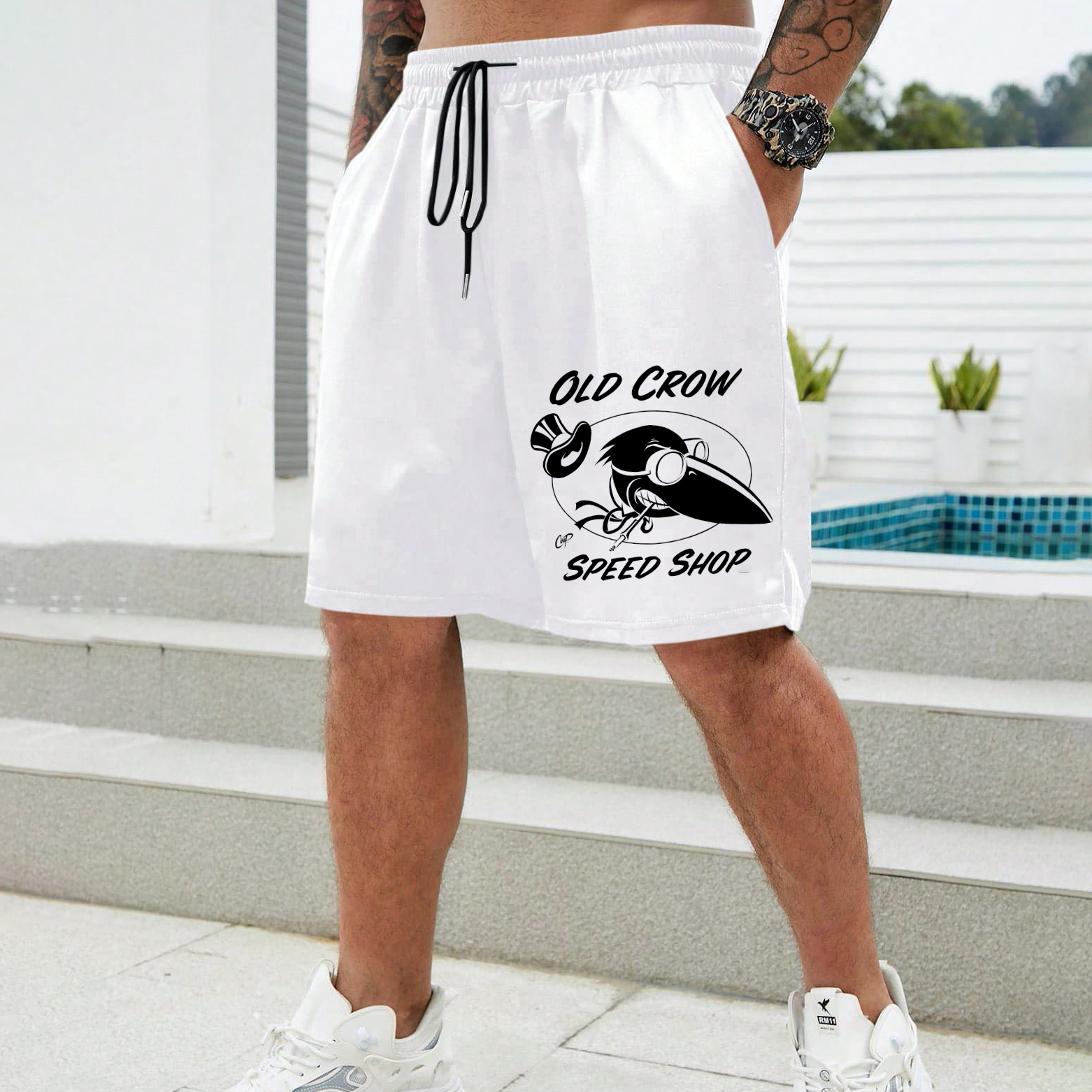 OLD CROW SPEED SHOP Print Men's Shorts