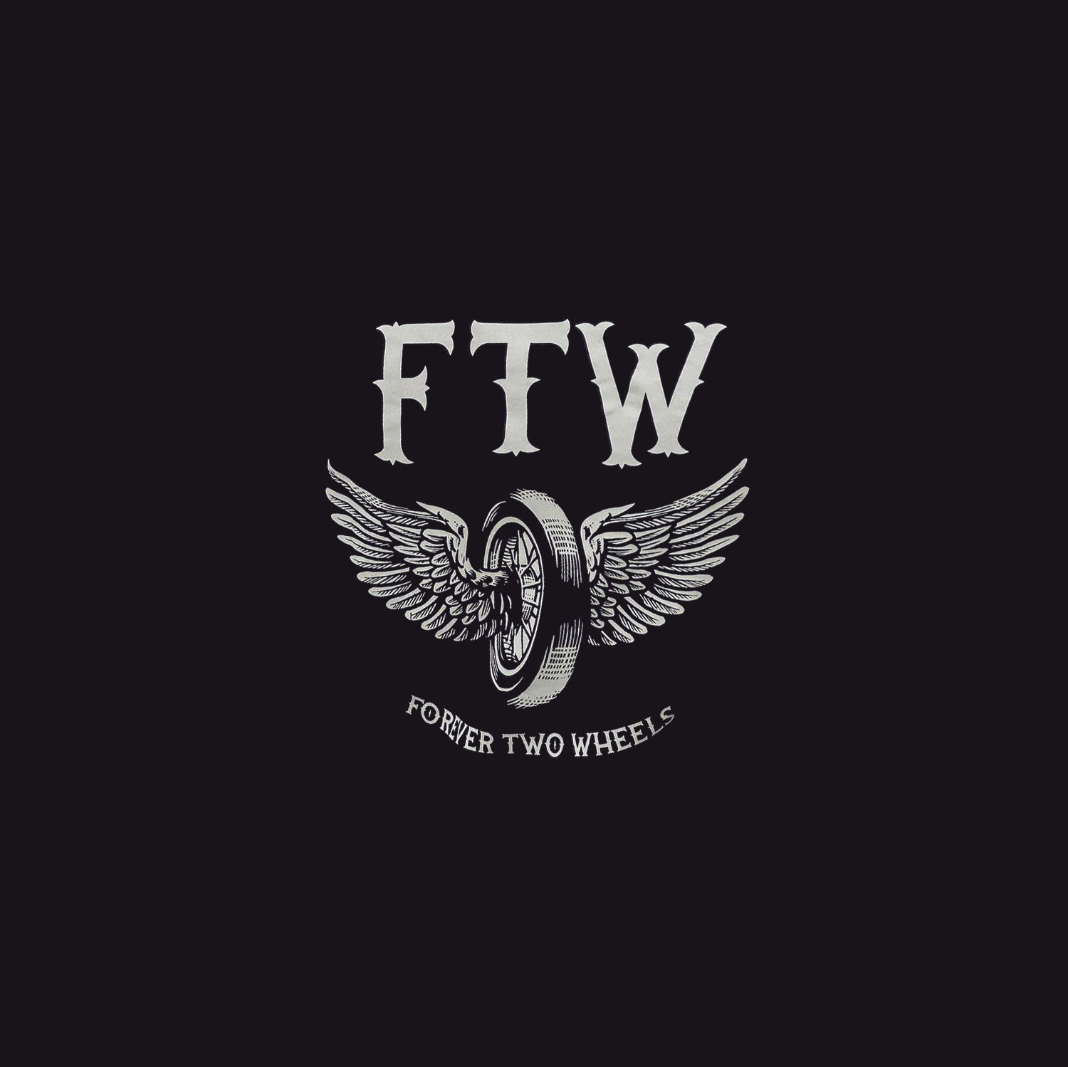 FTW FOREVER TWO WHEELS Angel Wings Graphic Print T-shirt