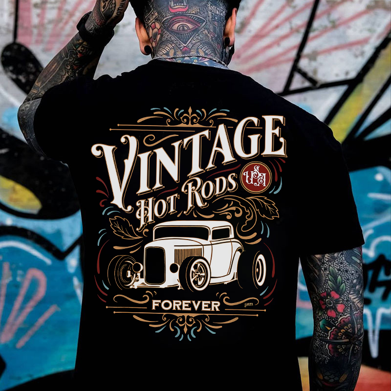 VINTAGE HOT ROD Classic Car Print Men's T-shirt