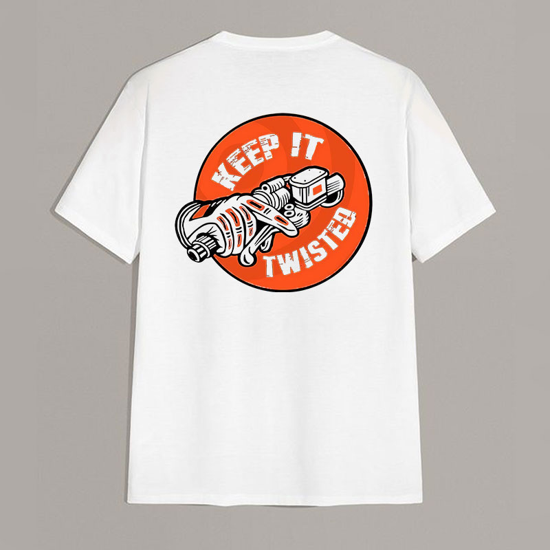 KEEP IT TWISTED Motor Head Graphic Casual Print T-shirt