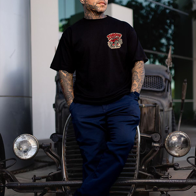 TORQUE BROTHERS SPEED SHOP Classic Car Print Men's T-shirt