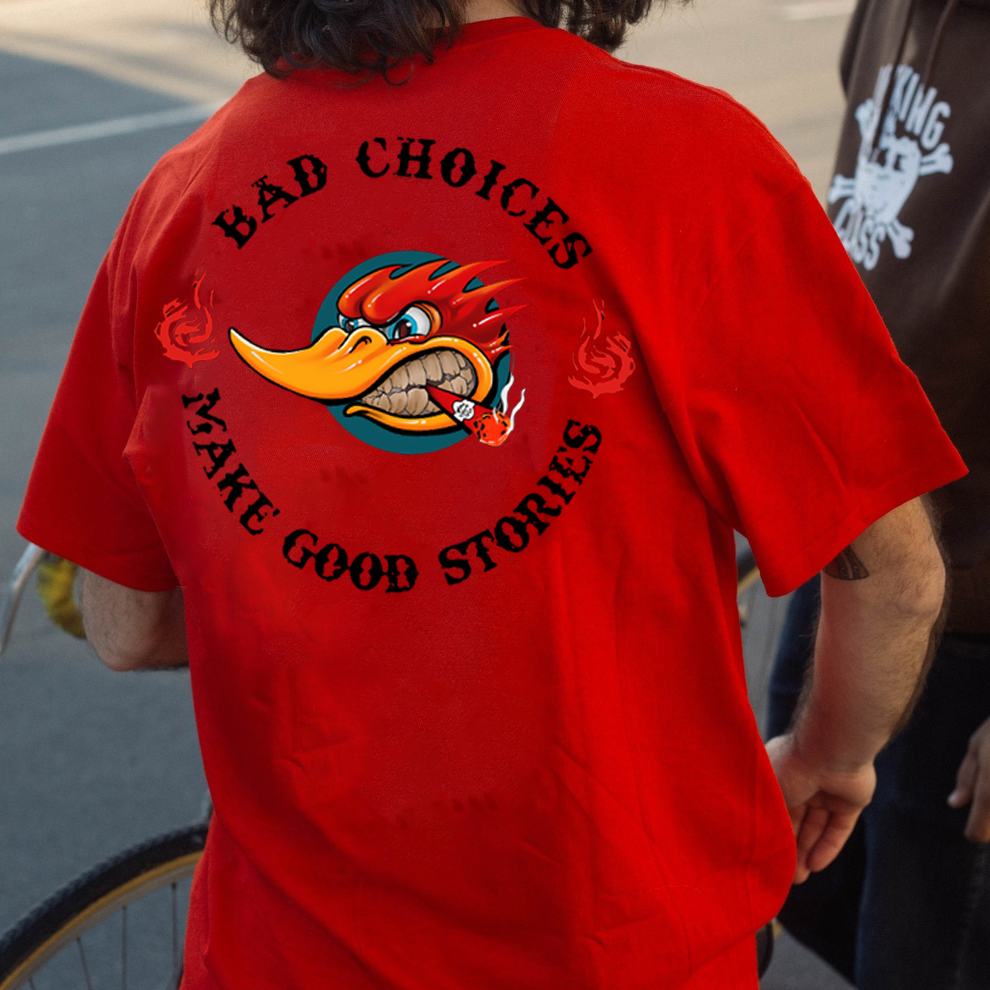 BAD CHOICES MAKE GOOD STORIES Hot Rod Bird Print Men's T-shirt
