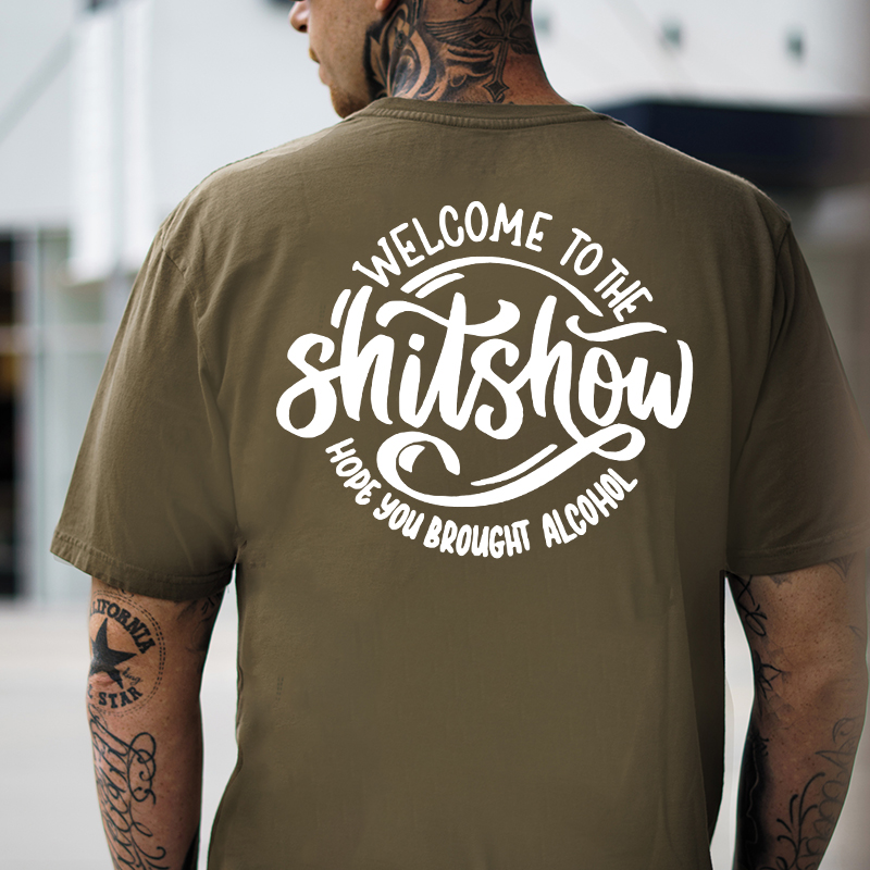 WELCOME TO THE SHITSHOW Letter Black Print T-shirt