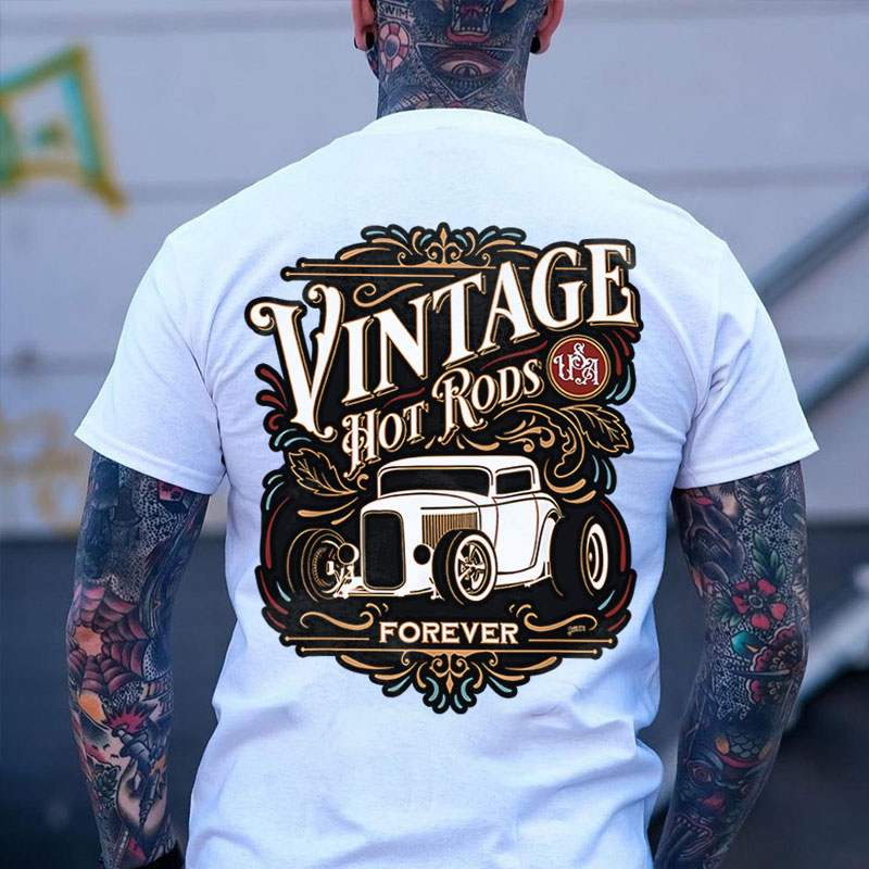 VINTAGE HOT ROD Classic Car Print Men's T-shirt