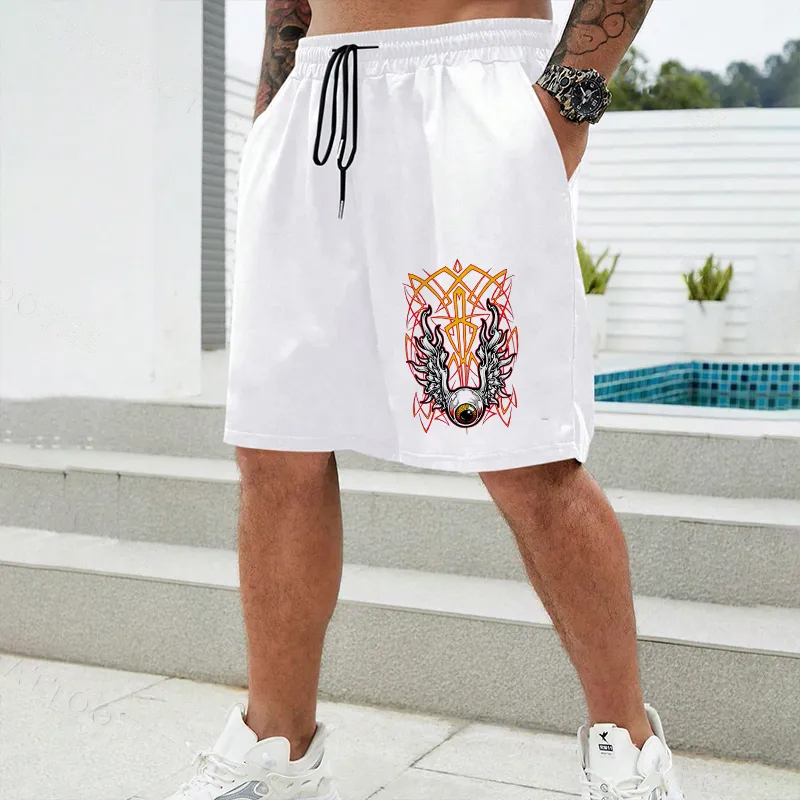 Eye Of Cthulhu Phantom Pinstripe Print Men's Shorts