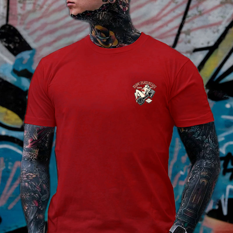 HOT RODDING Sexy Lady Black Print T-shirt