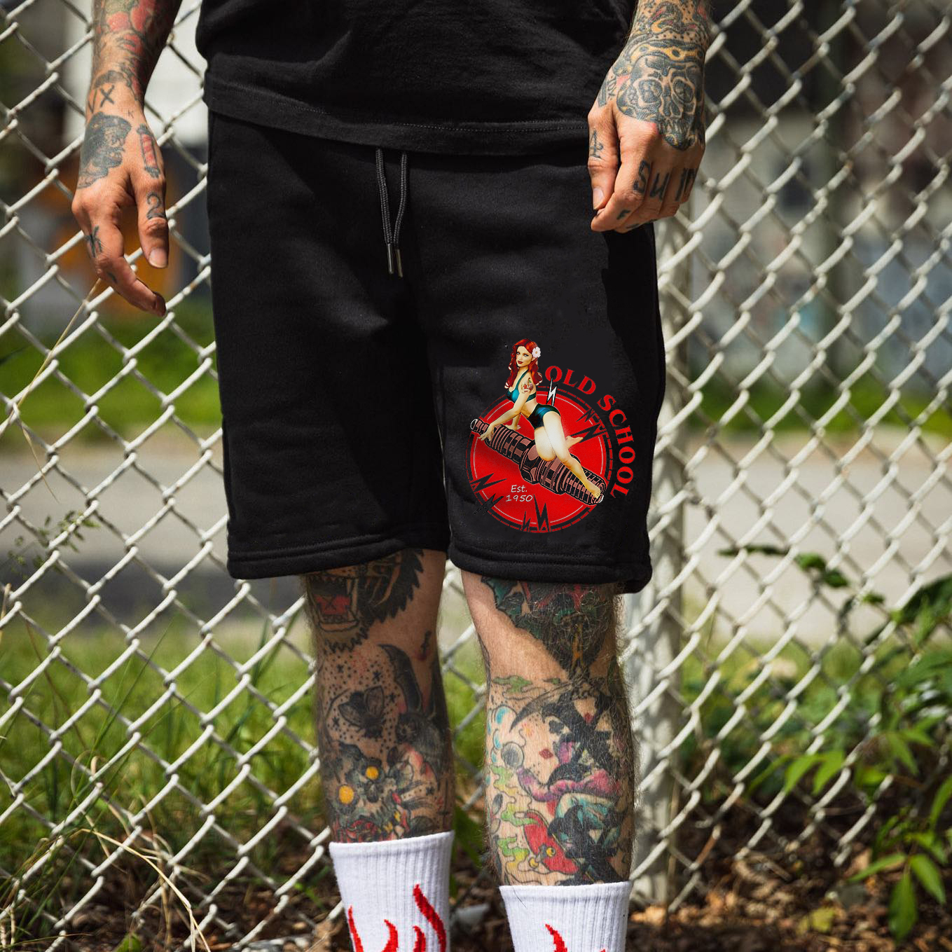 OLD SCHOOL Sexy Lady Print Men's Shorts